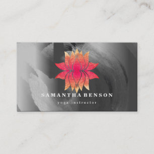 Lotus Blume Logo Yoga Business Card Visitenkarte