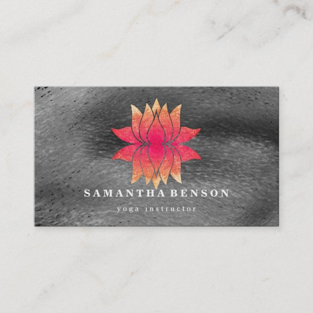 Lotus Blume Logo Yoga Business Card Visitenkarte (Vorderseite)