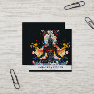 Lotus Blume Logo Yoga Quadratische Visitenkarte