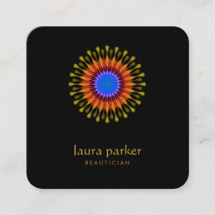 Lotus Blume Logos Heiltherapie Yoga Holistische Quadratische Visitenkarte