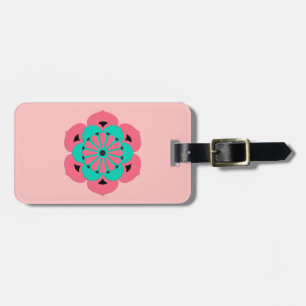 Lotus Blume Mandala, Coral Pink und Türkis Gepäckanhänger