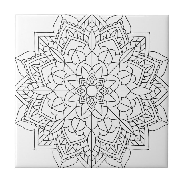 Lotus Blume Mandala Fliese (Vorderseite)