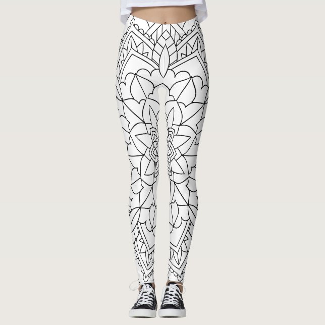 Lotus Blume Mandala Leggings (Vorderseite)