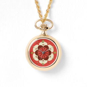 Lotus Blume Mandala, Mandarin Orange Armbanduhr