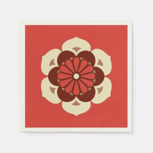 Lotus Blume Mandala, Mandarin Orange Serviette