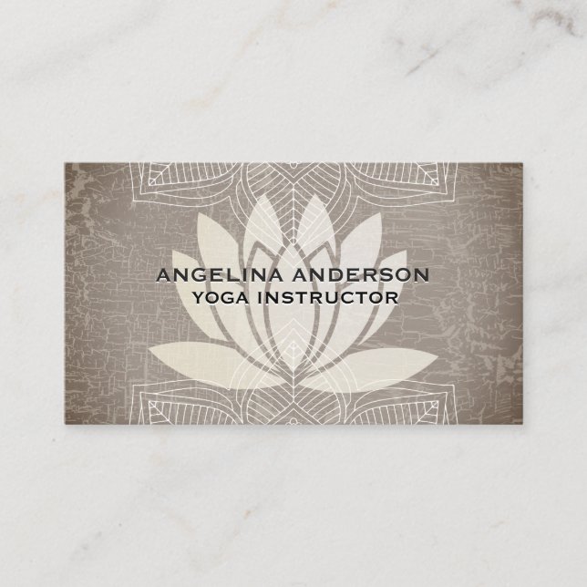 Lotus Blume Marbled | Yoga-Lehrer | Yoga Studio Visitenkarte (Vorderseite)
