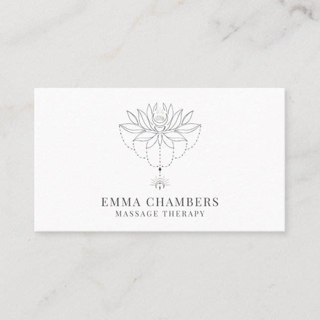 Lotus Blume Massage Therapeut Visitenkarte (Vorderseite)