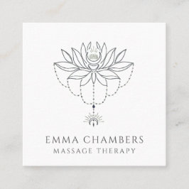 Lotus Blume Meditation Massagetherapeut Quadratische Visitenkarte