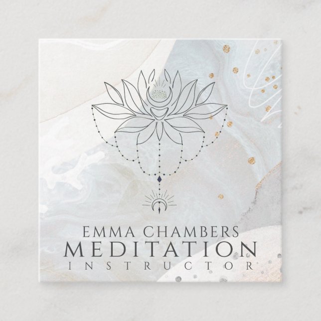 Lotus Blume Medizin Lehrer Quadratische Visitenkarte (Vorderseite)