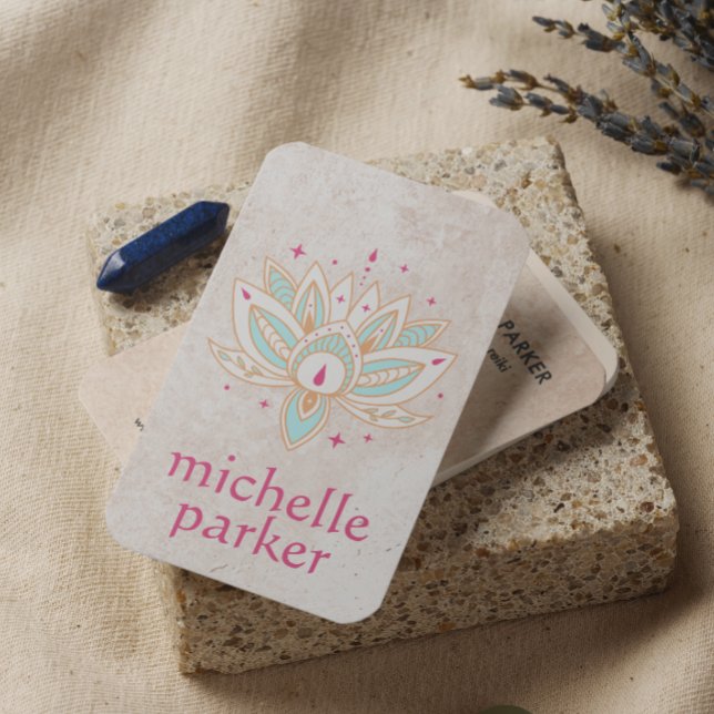 LOTUS BLUME MIT STARS BOHO Yoga Holistic Coach Visitenkarte (Von Creator hochgeladen)