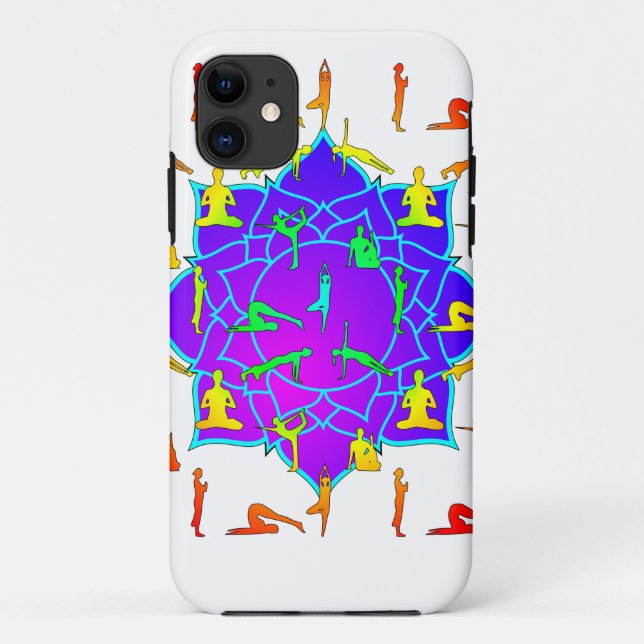 Lotus Blume mit Yoga-Posen Case-Mate iPhone Hülle (Rückseite)
