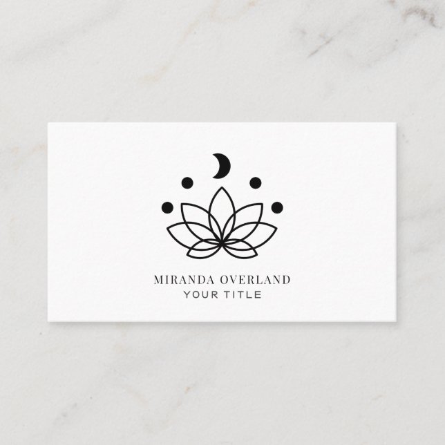 Lotus Blume Moon Business Card Visitenkarte (Vorderseite)