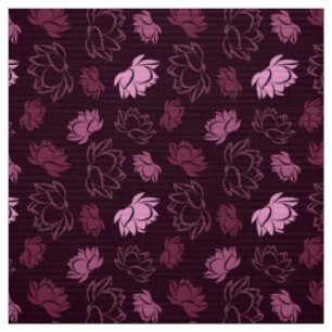 Lotus Blume Muster in Burgund Stoff