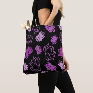 Lotus-Blume Muster in Lila Farbe Tasche