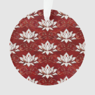Lotus-Blume-Muster - roter Marmor und Gold Ornament