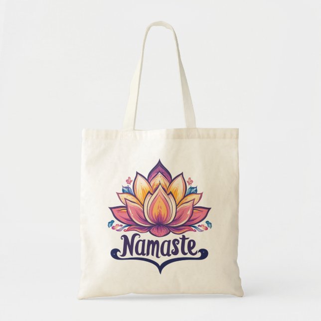 Lotus Blume "Namaste" Tote Bag Tragetasche (Vorne)