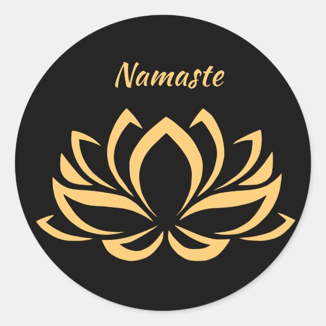 Lotus Blume Namaste Zen Yoga Runder Aufkleber (Vorderseite)