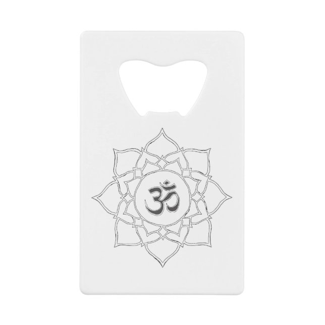 Lotus Blume Om Symbol Zeichnend Geldbeutel Flaschenöffner (Vorderseite)