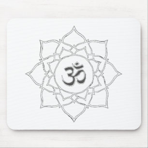 Lotus Blume Om Symbol Zeichnend Mousepad