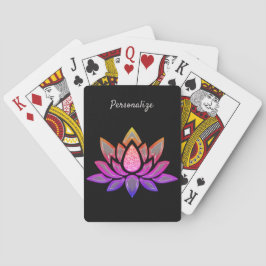 Lotus Blume Pasta Schwarzer Zen Yoga Spielkarten