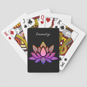 Lotus Blume Pasta Schwarzer Zen Yoga Spielkarten
