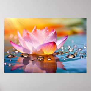 Lotus Blume Petal Nature Serene Calm Poster