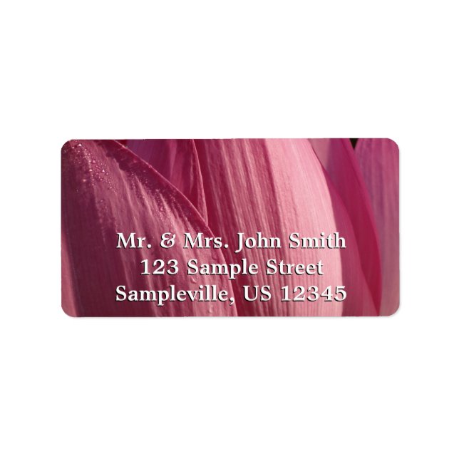 Lotus Blume Petals Pink Floral Adressaufkleber (Vorne)