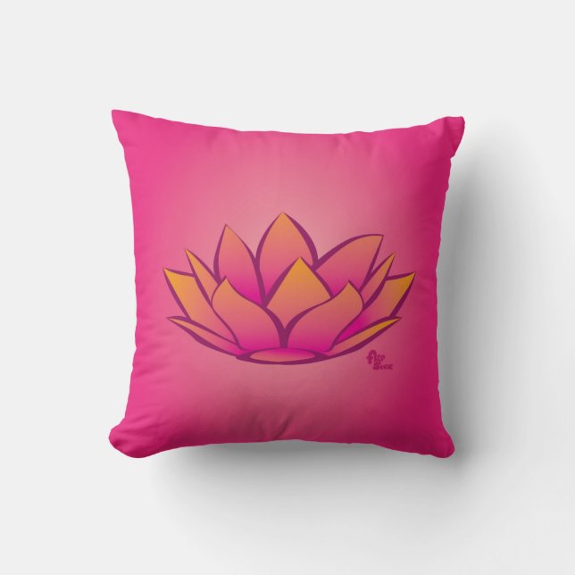 Lotus Blume Pilz Kissen (Vorderseite)