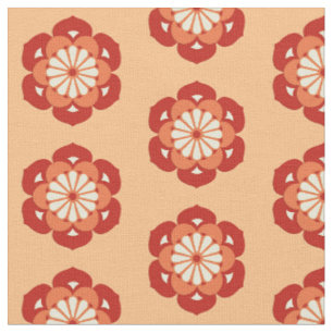 Lotus Blume Print, Pastel und Mandarin Orange Stoff