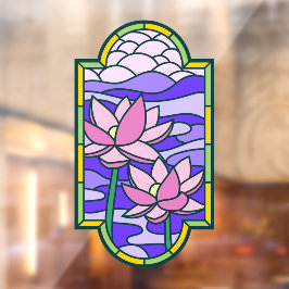 Lotus Blume Privatsphäre bei festgehaltenem Glas Fensteraufkleber