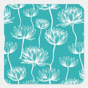 Lotus-Blume Quadratischer Aufkleber