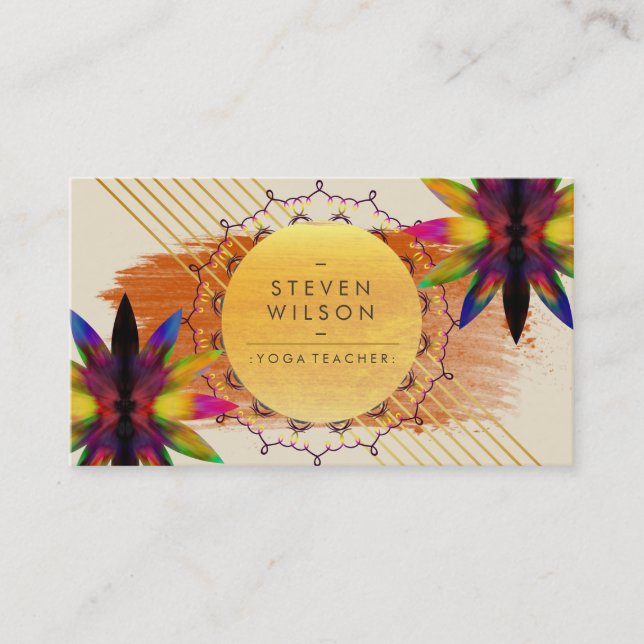 Lotus Blume Rainbow Decorative Yoga Holistisch Visitenkarte (Vorderseite)