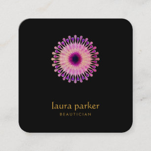 Lotus Blume Rosa Heiltherapie Yoga Holistisch Quadratische Visitenkarte