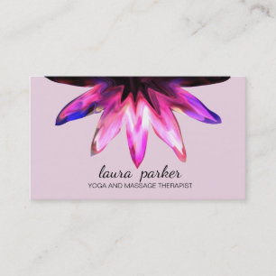 Lotus Blume Rosa Wasserfarben Yoga Heilung Massage Visitenkarte