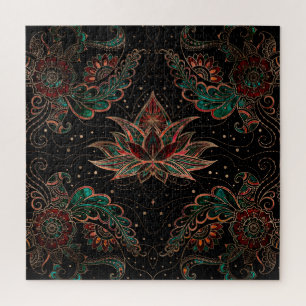 Lotus Blume - Roter Marmor und Malachit