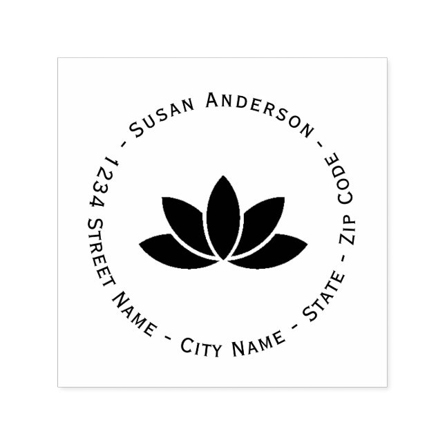 Lotus Blume Rücksendeadresse Selbstfarbige Briefma Permastempel (Design)
