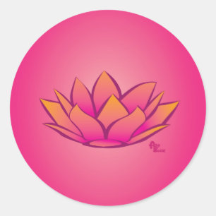 Lotus-Blume Runder Aufkleber