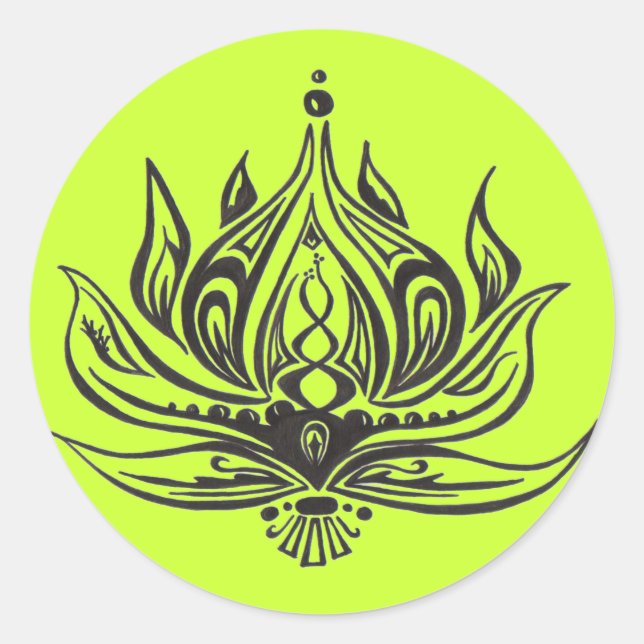 LOTUS-BLUME RUNDER AUFKLEBER (Vorderseite)