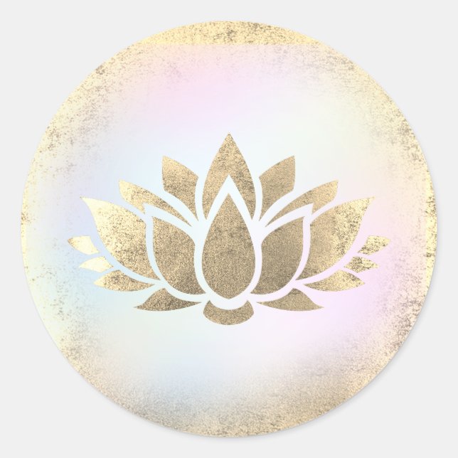 Lotus-Blume Runder Aufkleber (Vorderseite)