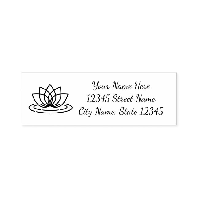 Lotus Blume selbstfärbende Rücksendeadresse Briefm Permastempel (Design)