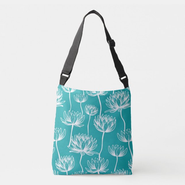 Lotus-Blume Tragetaschen Mit Langen Trägern (Vorderseite)