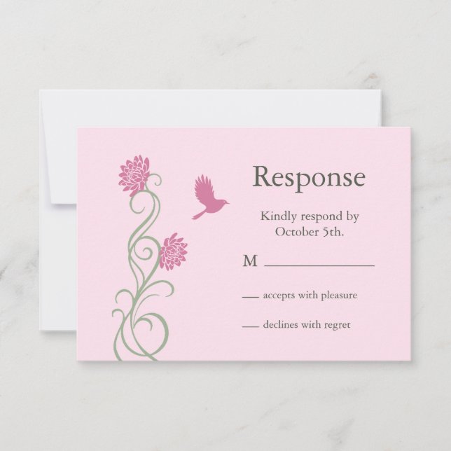 Lotus Blume UAWG (pink) RSVP Karte (Vorderseite)