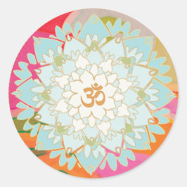 Lotus Blume und Om Symbol Mandala Sticker