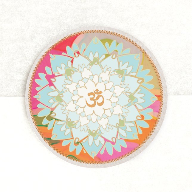 Lotus Blume und Om Symbol Mandala Sticker (Von Creator hochgeladen)