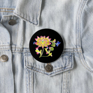 Lotus Blume und Wein Button
