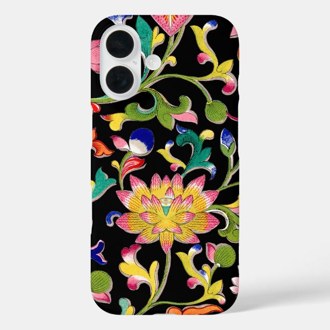 Lotus Blume und Wein iPhone 16 Hülle (Rückseite)