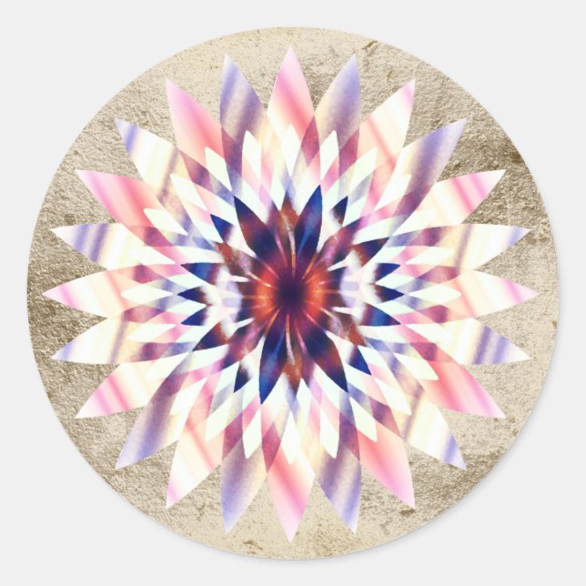 Lotus Blume Wasserfarbe Lila Logoheilung Yoga Runder Aufkleber (Vorderseite)