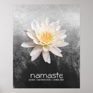 Lotus Blume Wasserfarbe Namaste Yoga Poster