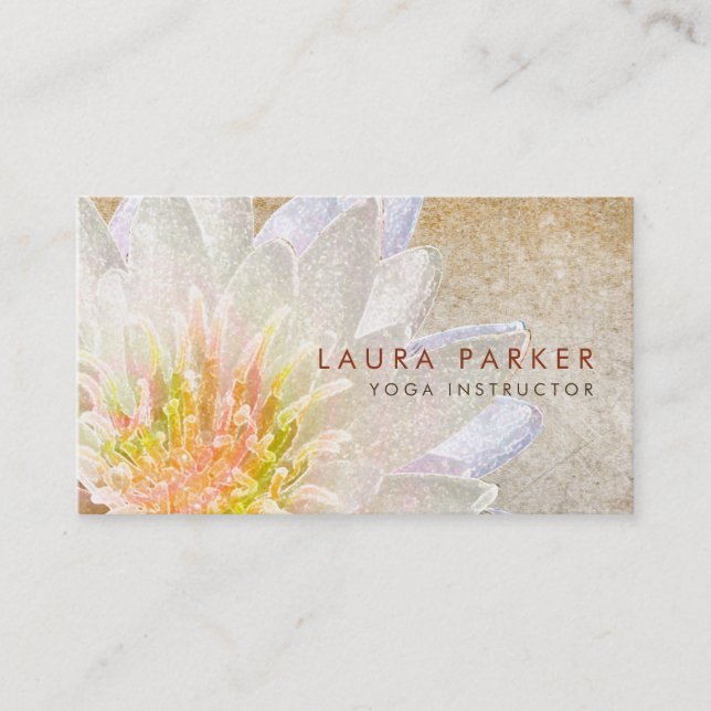Lotus Blume Wasserfarben Heilung Medizin Yoga Visitenkarte (Vorderseite)