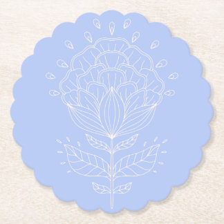 Lotus-Blume, weißer Strang, zeichnend Blütenlila Untersetzer